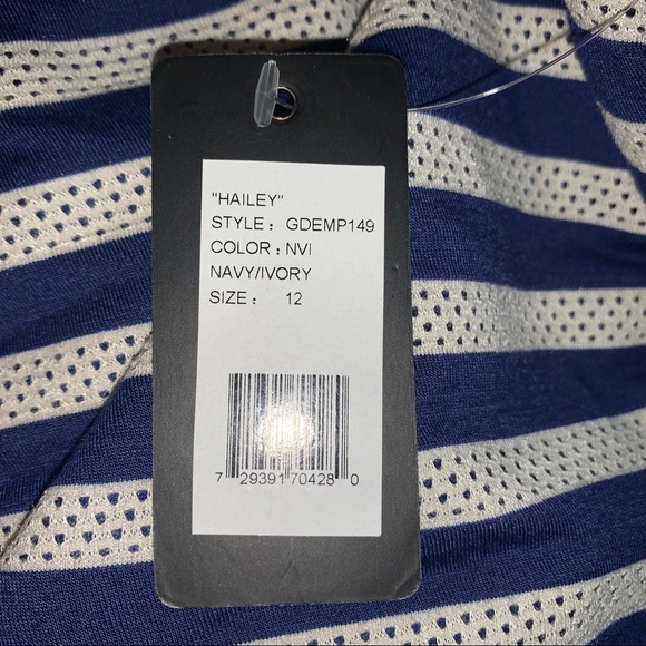 Guess Haley Dress Blue & Ivory Stripes NWT Size 12 - Picture 13 of 15